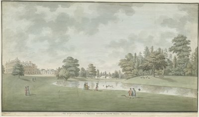 Fisherwick Hall: akvarellimaalaus, 1786 tekijältä Unbekannt