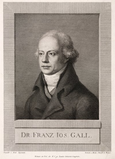 Franz Joseph Gall, saksalainen anatomi ja frenologi, n. 1800 tekijältä Unbekannt