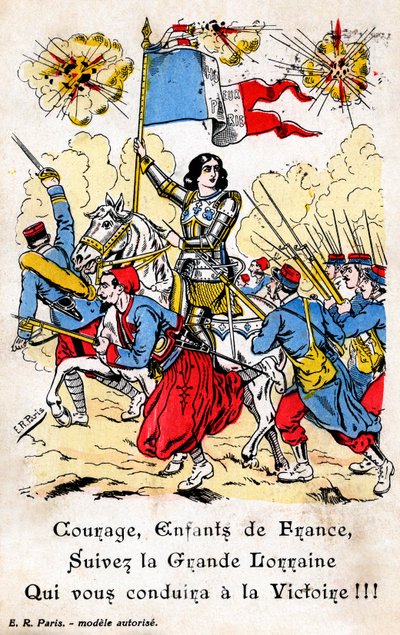 Ranskalainen postikortti, jossa Jeanne d