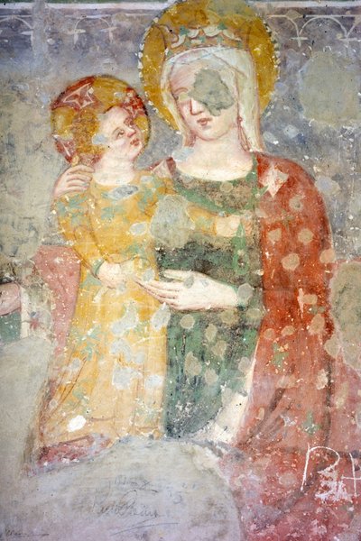 Fresko (XV), Limaria Tub (XI roomalainen rakennus), Capitular Museum, Atri, Abruzzo, Italia tekijältä Unbekannt