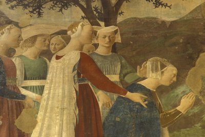 Fresco, San Francescon basilika, Arezzo, Toscana, Italia tekijältä Unbekannter Künstler