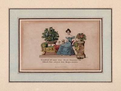 Ystävyys tulee aina koristamaan iltaasi, Augsburg, n. 1830 (kaiverrus) tekijältä Unbekannter Künstler