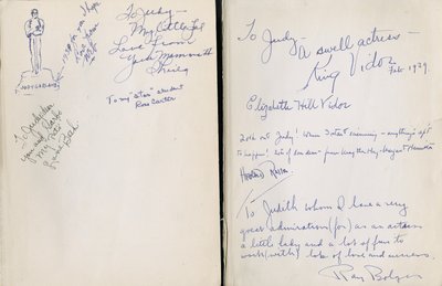 Frank L. Baumin "The Wizard of Oz" -elokuvan vapaat loppupaperit, jotka elokuvan näyttelijät ja miehistön jäsenet ovat kirjoittaneet Judy Garlandille tekijältä Unbekannt