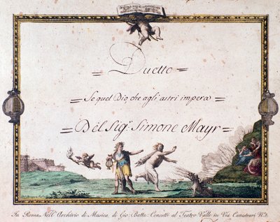 Giovanni Simone Mayrin dueton etukappale If tuo tähtiä hallitseva jumala. tekijältä Unbekannter Künstler