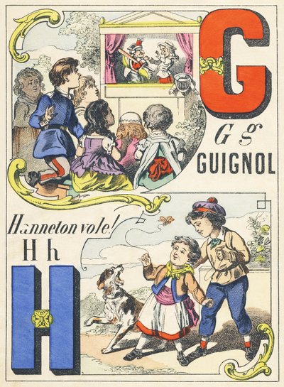 G H: Guignol, Cockchafer lentää! - Pelien aakkoset, n. 1890 (kuva) tekijältä Unbekannt