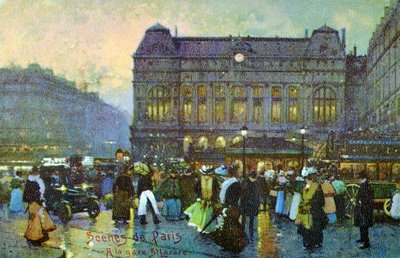 Gare St Lazare, Pariisi, noin 1900. tekijältä Unbekannter Künstler