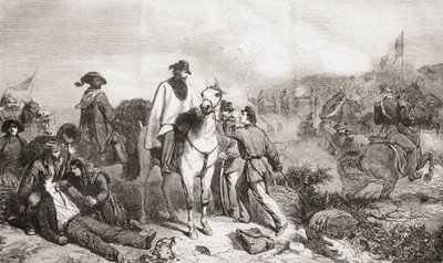 Garibaldi Italiassa Rooman piirityksen aikana vuonna 1849. tekijältä Unbekannter Künstler