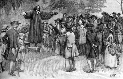 George Whitefield pregando nas colônias finlandesas tekijältä Unbekannter Künstler