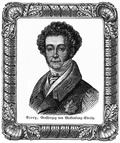 Georges de Mecklembourg Strelitz (1779-1860) - Yrjö, Mecklenburg-Strelitzin suurherttua, kuvitus lähteestä: " Das Pfennig Magazin " , nro 223, 8. heinäkuuta 1837. tekijältä Unbekannter Künstler