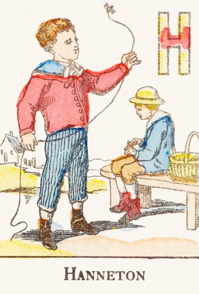H: Cockchafer - Kaiverrus "Alphabet des jeux", noin 1890 tekijältä Unbekannt
