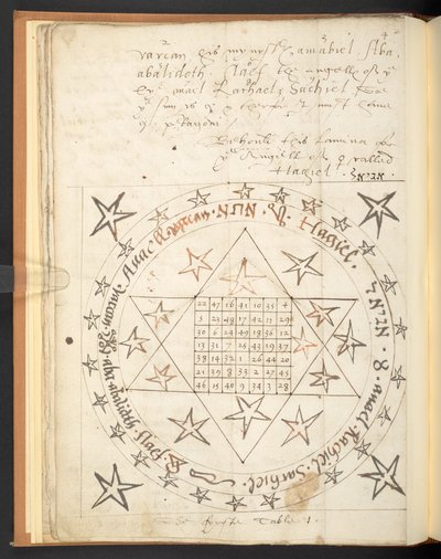 Harley 2267, f.12v, 1500-luvun taikahahmo rakkaudelle (vellum) tekijältä Unbekannter Künstler