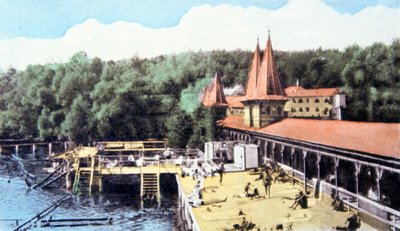 Hevizin lämpöjärvi, Unkari, n. 1920 (postikortti). tekijältä Unbekannter Künstler
