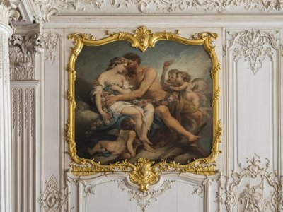 Herkuleen ja Heben kalvonkalvo. Charles Tremolieresin (1703-1739) maalaus. Prinssin huone. Hotel de Soubise, Pariisi tekijältä Unbekannt
