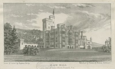 Ilam Hall: litografia, nd [n. 1839] tekijältä Unbekannt