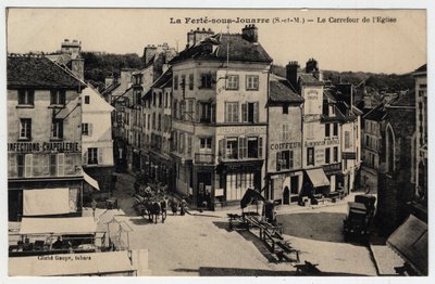 Ile de France, Seine et Marne (77), Ferte-sous-Jouarre (Ferte-sous-Jouarre): kirkon risteys - Postikortti 1800-luvun loppu - 1900-luvun alku tekijältä Unknown