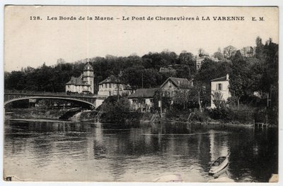 Ile de France, Val de Marne (94), La Varenne: Marnen rannat ja Chennevieresin silta, Chateau des Rets - Postikortti 1910-1919 tekijältä Unbekannt