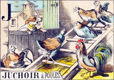 J Juchoir a poules - "Matalon aakkoset" 1800-luvun loppu (kaiverrus) tekijältä Unbekannt