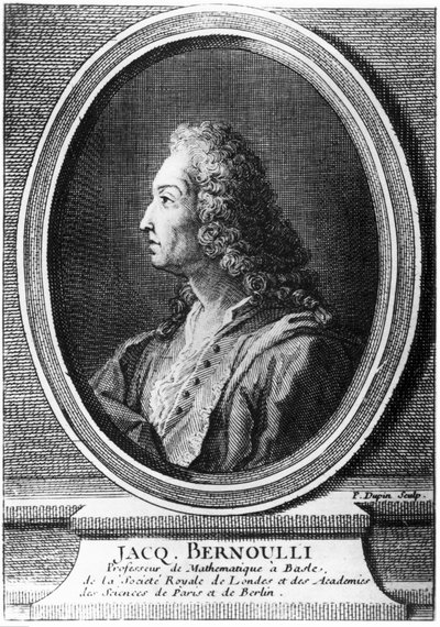 Jacques Bernoulli, sveitsiläinen matemaatikko, n. 1700 tekijältä Unbekannt