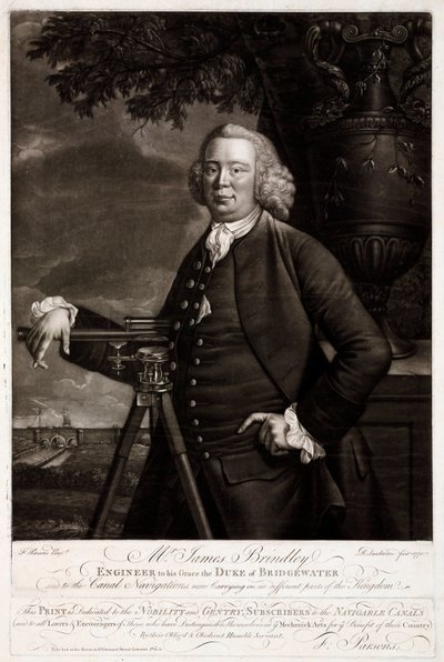 James Brindley, brittiläinen rakennusinsinööri ja kanavarakentaja tekijältä Unbekannt
