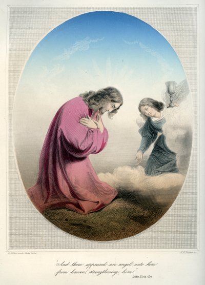 Jeesus rukoilee puutarhassa - Raamattu, Uusi testamentti tekijältä Unbekannter Künstler