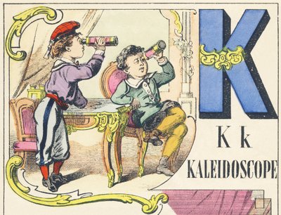 K : kaleidoskooppi - Games Alphabet, n. 1890 (kuva) tekijältä Unbekannt
