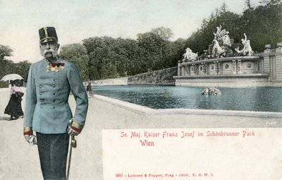 Keisari Franz Joseph Schönbrunnin linnan puistossa tekijältä Unbekannter Künstler