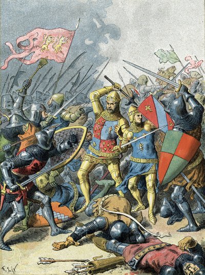 Kuningas Johannes II Hyvä Poitiersin taistelussa (1356) tekijältä Unbekannter Künstler