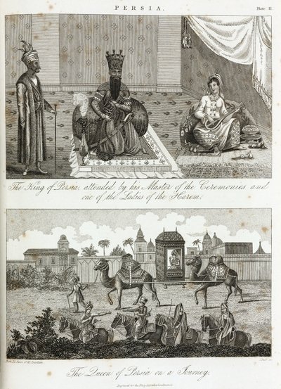 Persian kuningas ja kuningatar, noin 1810-1829 tekijältä Unbekannt