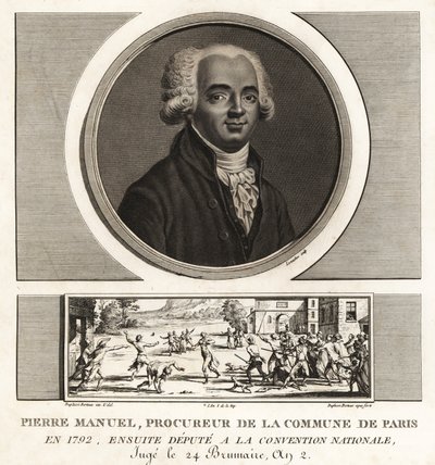 Louis Pierre Manuel, kirjailija, Prucurer Pariisin kommuuniin, giljotinoitu 1793 tekijältä Unbekannt