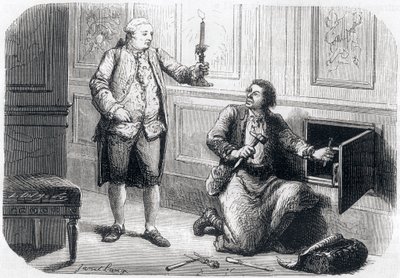 Ludvig XVI valistaa lukkosepän Francois Germainin tekijältä Unbekannt