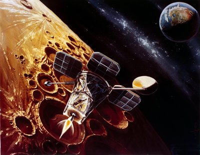Miehitetty avaruuslento, USA, Apollo, yleinen piirustus Lunar Orbiterista tekijältä Unbekannt