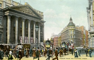 Mansion House ja Cheapside, Lontoo tekijältä Unbekannter Künstler
