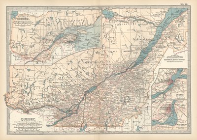Quebecin kartta, Kanada, noin 1900 (kaiverrus). tekijältä Unbekannter Künstler
