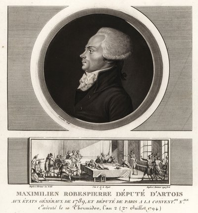 Maximilien Robespierre, Artoisin sijainen, teloitettiin 1794 tekijältä Unbekannt