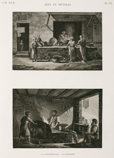 Metallit, kupari-kupariseppä ja seppä, Egypti, n. 1798 tekijältä Unbekannt