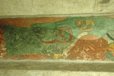 Meksiko, México, Teotihuacan (1. vuosisata jKr.), Jaguaarien temppeli, papukaijan fresko tekijältä Unbekannt