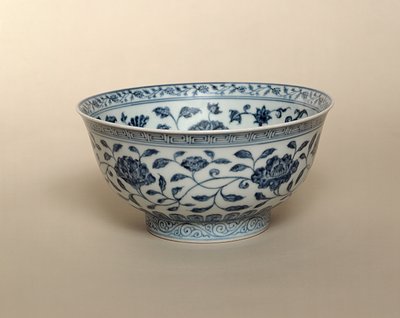 Ming sininen ja valkoinen kulho, Hsuan-te merkki (1426-35) tekijältä Unbekannt