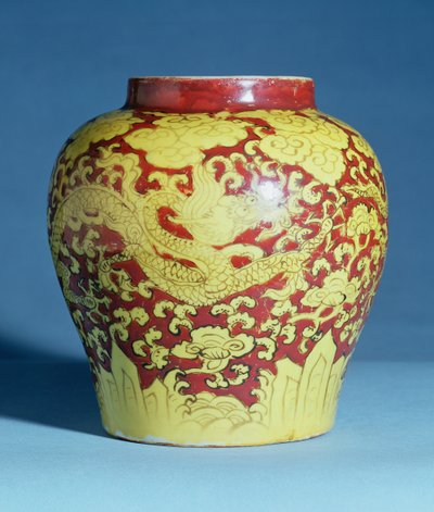 Ming-punainen ja keltainen kaidepurkki (Chia ching -merkki) (1522-66) tekijältä Unbekannt