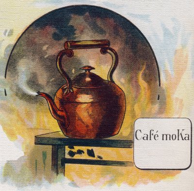 Moka kahvila. Kaiverrus "ABC L