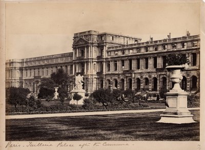 Pariisin kunta (1871): näkymä Palais des Tuileries