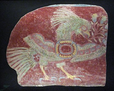 Seinämaalaus fragmentti allegorisesta quetzalista, varhaisklassikko, 200–600 jKr. tekijältä Unbekannt