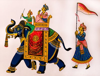 Seinämaalaus vanhassa kaupungissa, Udaipur, Udaipur, Rajasthan, Intia, Aasia (kuva) tekijältä Unbekannter Künstler