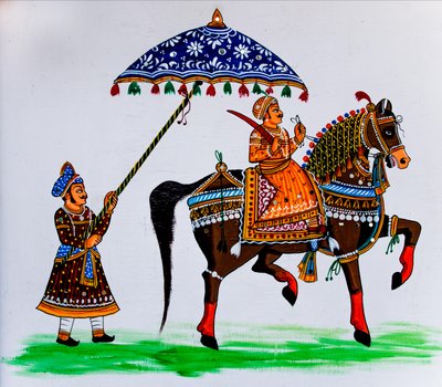Seinämaalaus vanhassa kaupungissa, Udaipur, Udaipur, Rajasthan, Intia, Aasia (kuva) tekijältä Unbekannter Künstler