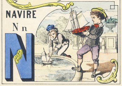 N: laiva - Games Alphabet, n. 1890 (kuva) tekijältä Unbekannt