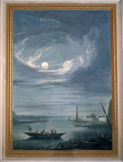 Yökohtaus kalastajien kanssa. Fresko Sala del Consigliossa (valtuustosali). tekijältä Unbekannter Künstler