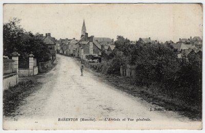 Normandia, Manche (50): näkymä Barentonin kaupunkiin - Postikortti vuodelta 1910 tekijältä Unbekannt