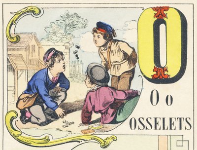 O: ossicles - Games Alphabet, n. 1890 (kuva) tekijältä Unbekannt