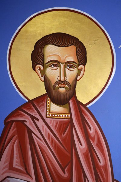 Ortodoksinen kirkko Pedoulasissa, Kyproksella. Saint Cosmas fresko, 20150510, Pedoulas, Kypros tekijältä Unbekannt