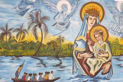 Our Lady of Togon fresko, Togoville, Togo tekijältä Unbekannt