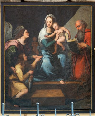 Seurakuntakirkko (Pamelen Neitsyt Marian kirkko). Sisustus. Maalaus. Anonyymi. Madonna (Madonna kalalla, Tobias). Kopio Rafaelista (?). tekijältä Unbekannter Künstler